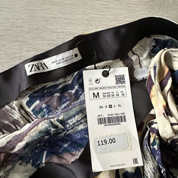 Zara Printed Asymmetric‎ Blouse LIMITED EDITION Multi Color M NWT - Picture 8 of 8